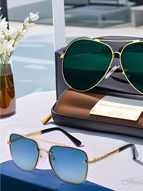 Men’s Elegant and Refined Anti-UV Sunglasses with Metal Frame.